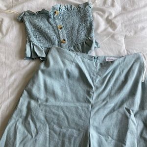 Light blue linen two piece set